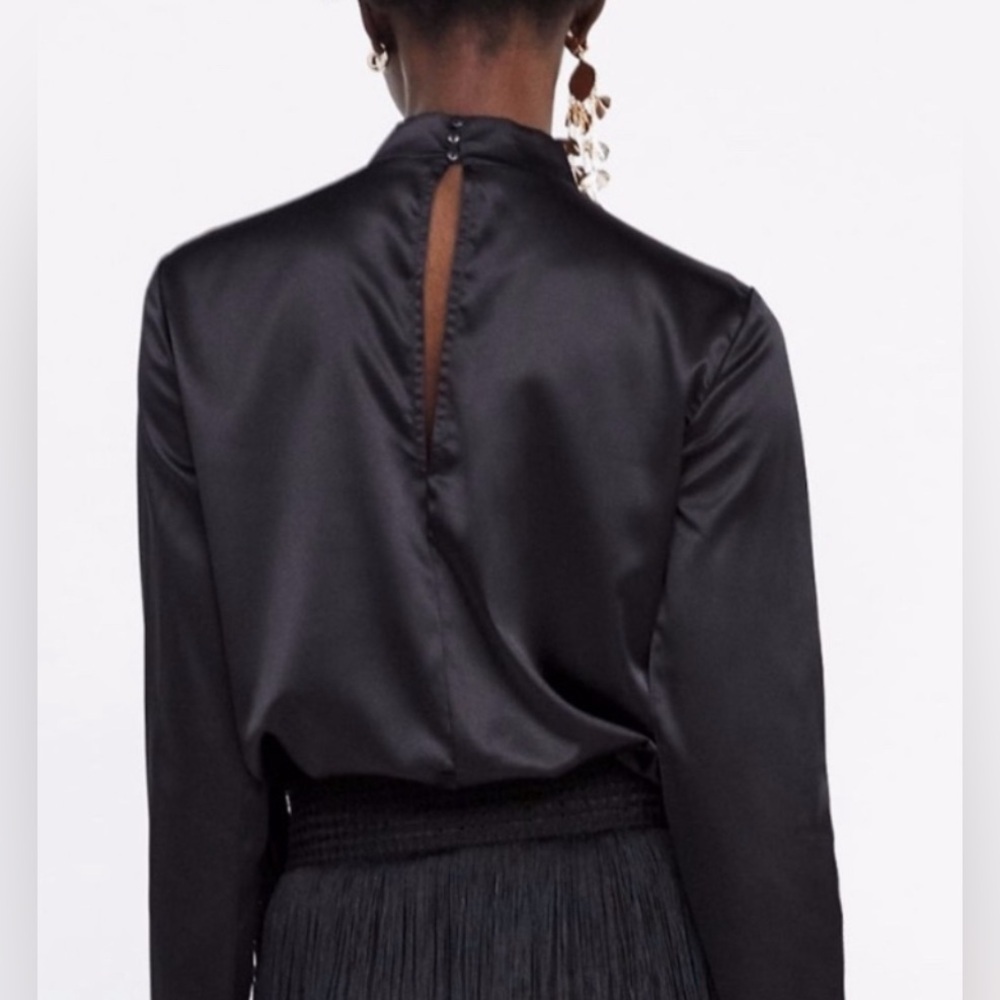 Black Fringe Long Sleeve Top - Picture 2 of 8